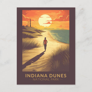 Postal Parque nacional Dunas de Indiana Viajes de arte