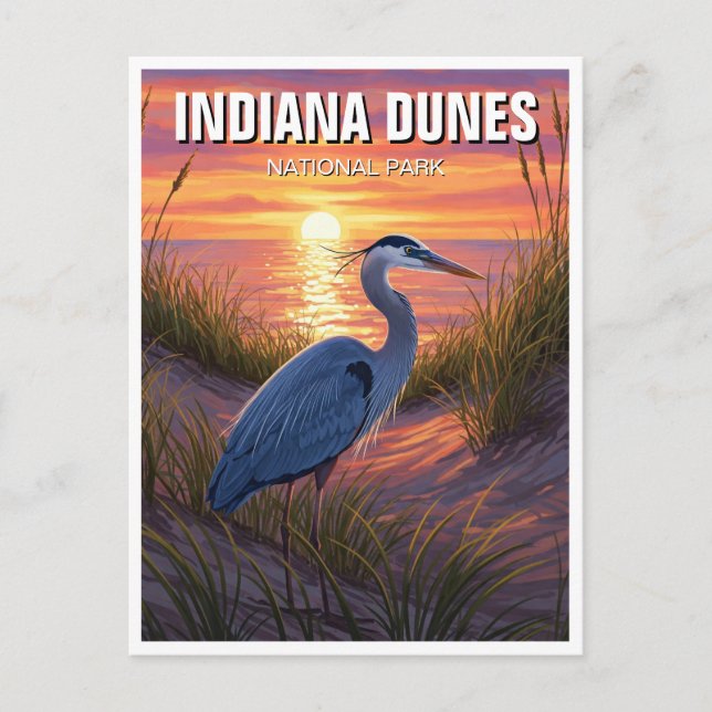 Postal Parque nacional Dunas de Indiana Viajes Heron (Anverso)