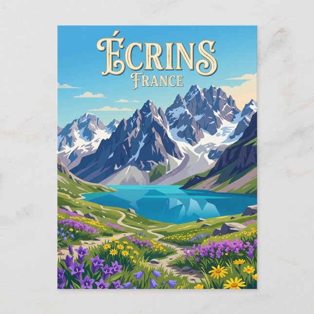 Postal Parque Nacional Écrins Francia (Anverso)