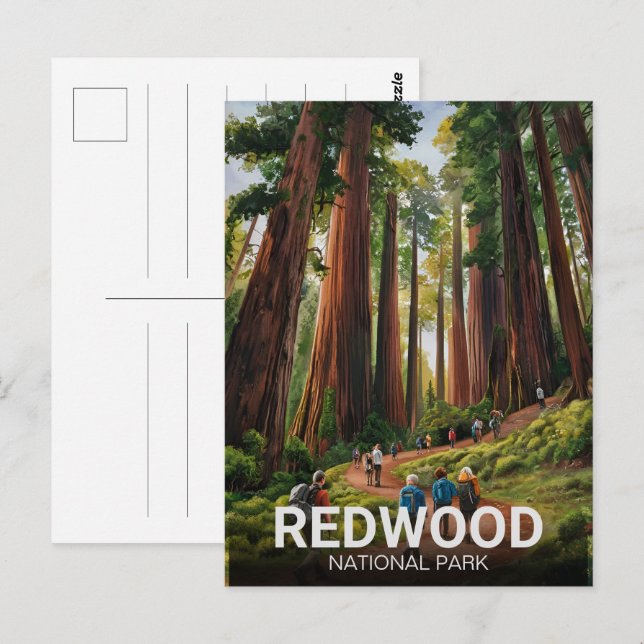 Postal Parque nacional estatal Redwood, California coster (Anverso / Reverso)