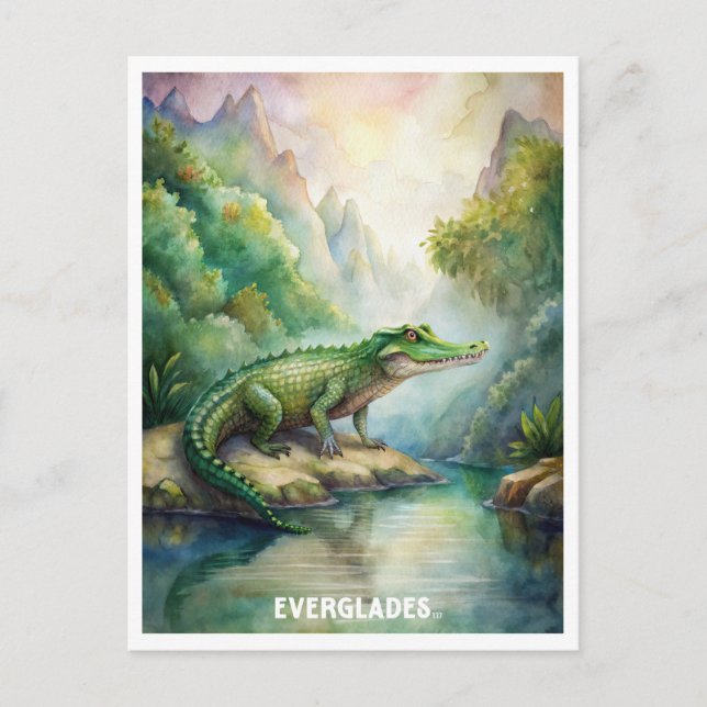 Postal Parque Nacional Everglades Acuarela  (Anverso)