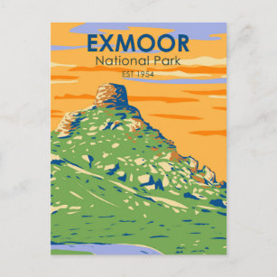 Postal Parque nacional Exmoor Castillo Rock Inglaterra Vi