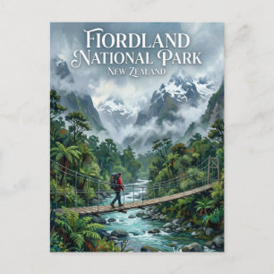 Postal Parque Nacional Fiordland Nueva Zelanda