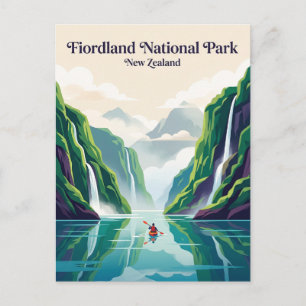 Postal Parque Nacional Fiordland Nueva Zelanda