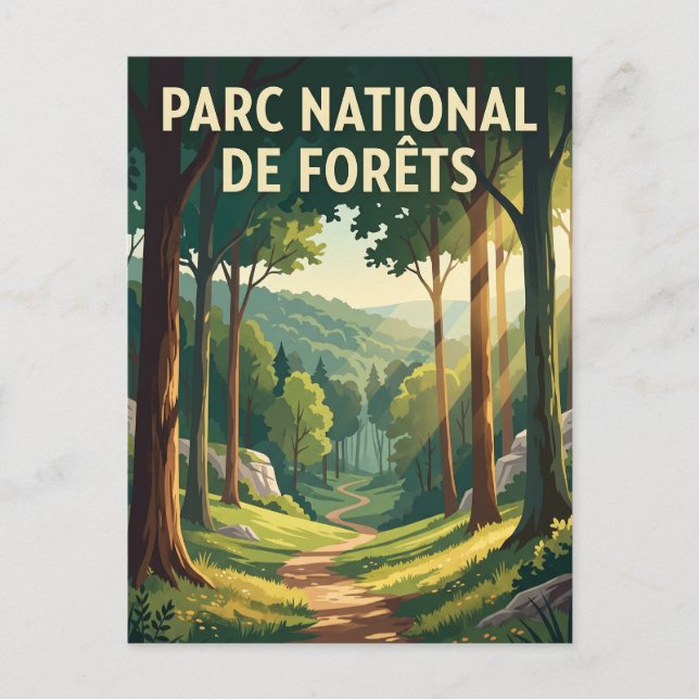 Postal Parque Nacional Forêts Francia (Anverso)