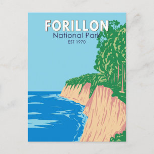 Postal Parque nacional Forillon Arte de época de Canadá