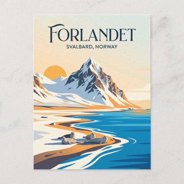 Postal Parque Nacional Forlandet Noruega (Anverso)