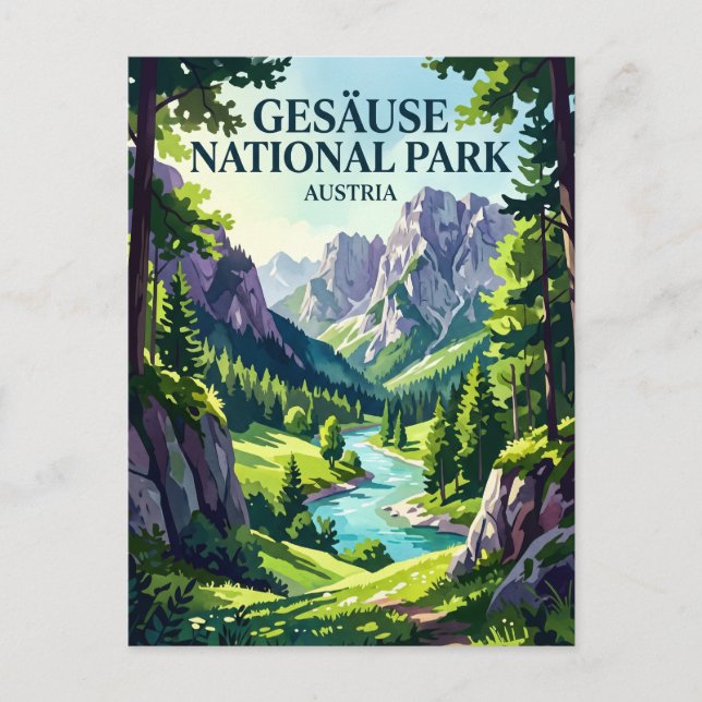 Postal Parque Nacional Gesäuse Austria (Anverso)
