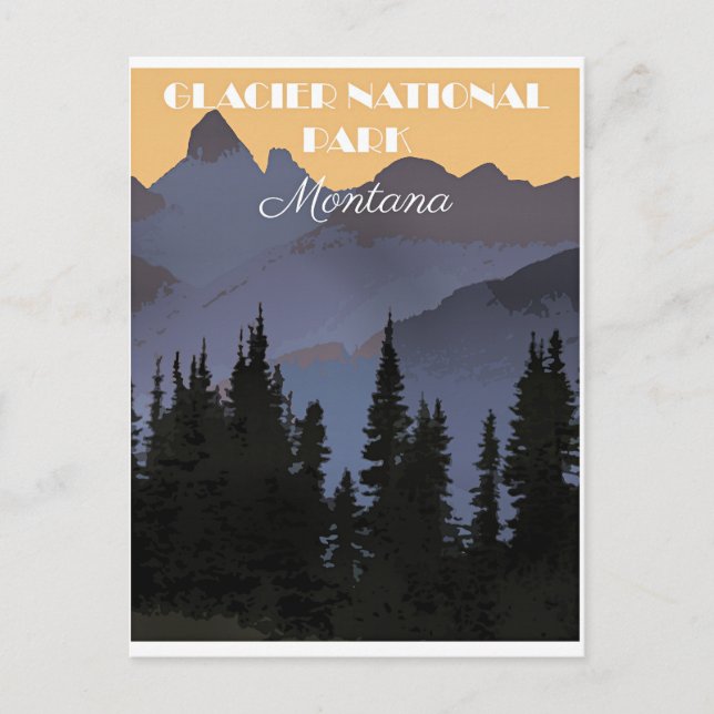 Postal Parque Nacional Glaciar, Montana, (Anverso)