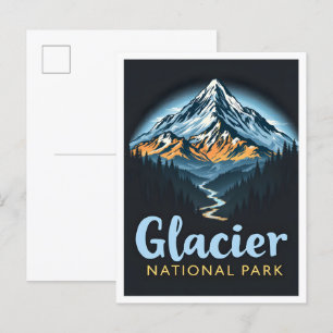 Postal Parque nacional Glaciar Montana USA Travel