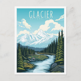 Postal Parque nacional Glaciar Montana USA Travel