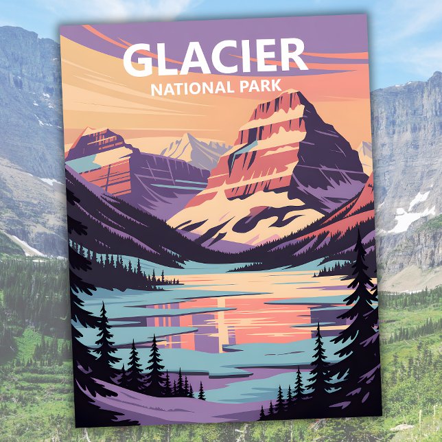 Postal Parque nacional Glaciar personalizado Lago de Invi (Custom Glacier National Park Winter Lake McDonald Postcard)
