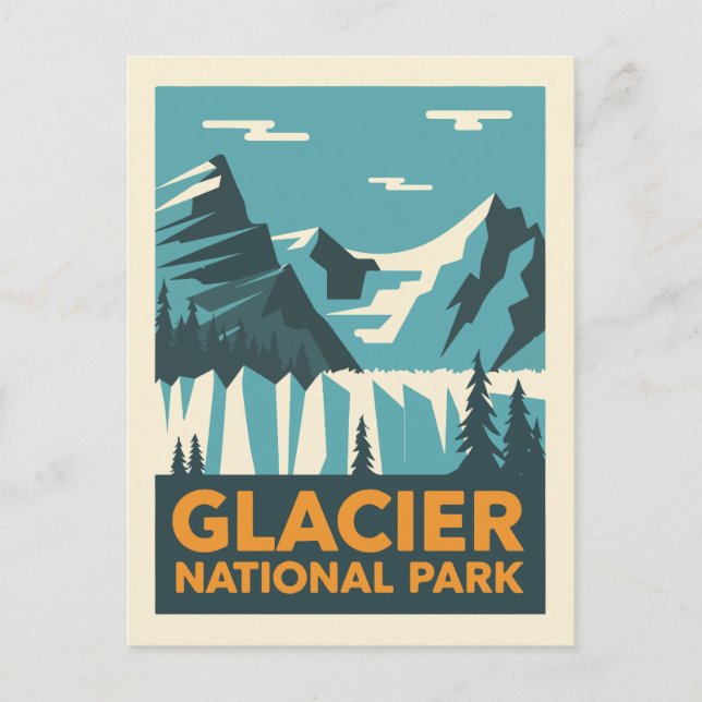 Postal Parque nacional Glaciar Vintage (Anverso)