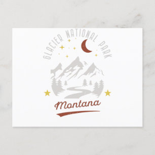 Postal Parque nacional Glaciar Vintage Montana