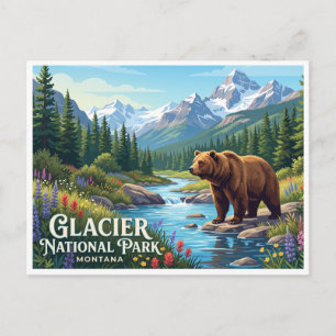 Postal Parque Nacional Glaciar Whitefish Montana
