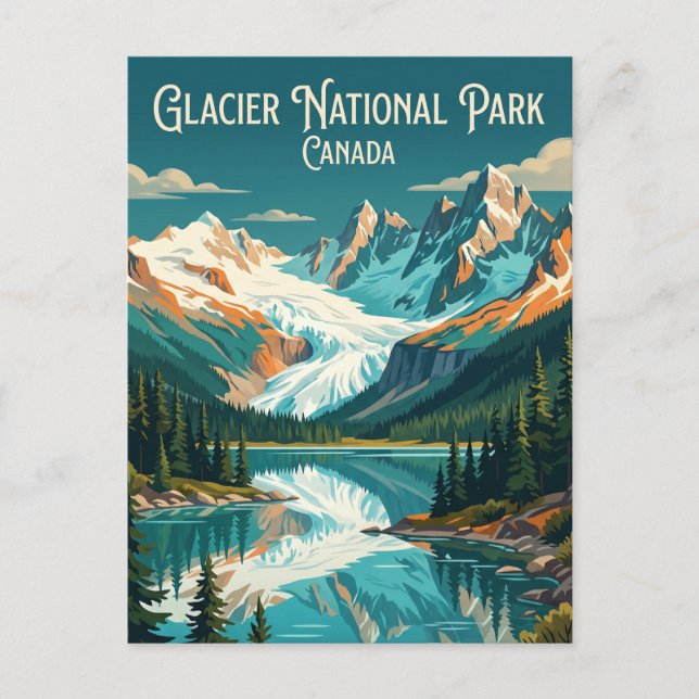Postal Parque Nacional Glacier Canadá (Anverso)
