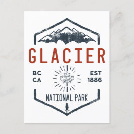 Postal Parque nacional Glacier Canadá Vintage con problem
