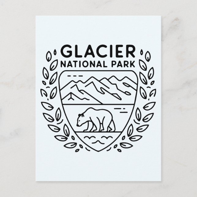 Postal Parque nacional Glacier Emblem (Anverso)