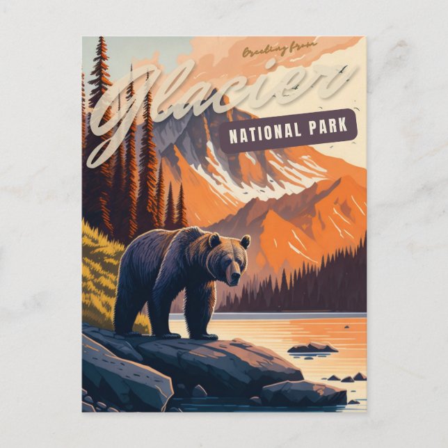 Postal Parque nacional Glacier, Montana (Anverso)