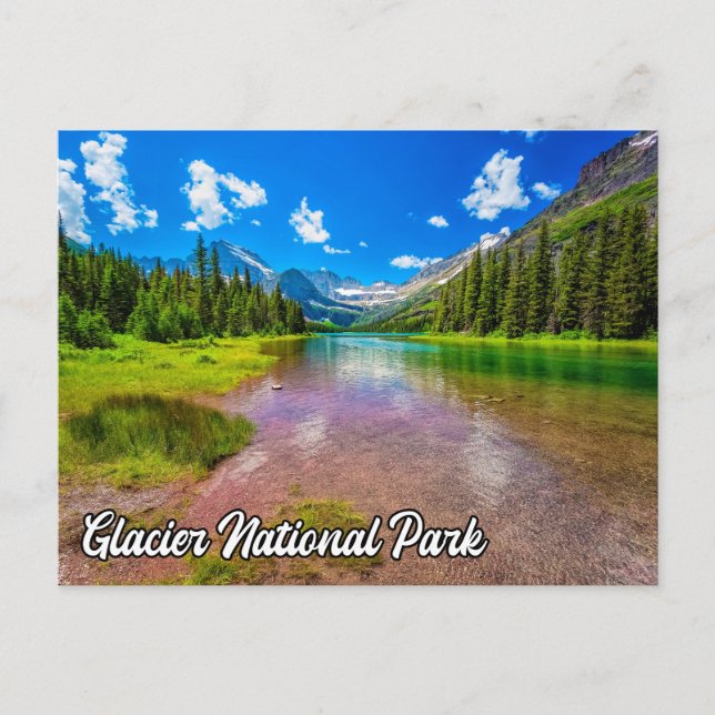 Postal Parque nacional Glacier, Montana, Estados Unidos (Anverso)