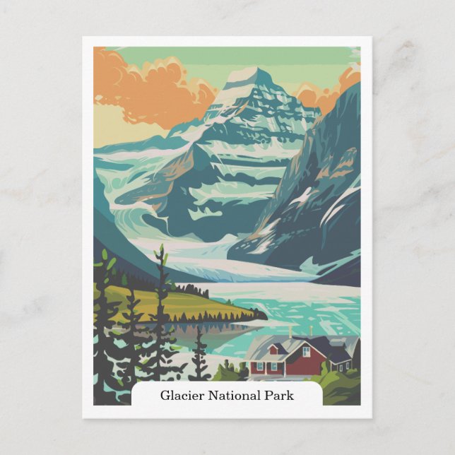 Postal Parque nacional Glacier, Montana USA (Anverso)
