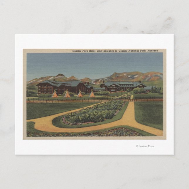 Postal Parque nacional Glacier, MT - Park Hotel East (Anverso)