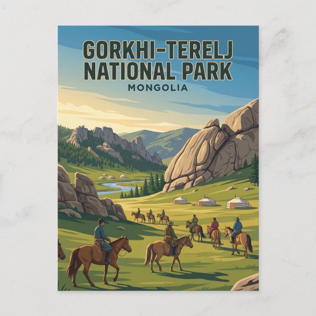 Postal Parque Nacional Gorkhi-Terelj Mongolia (Anverso)