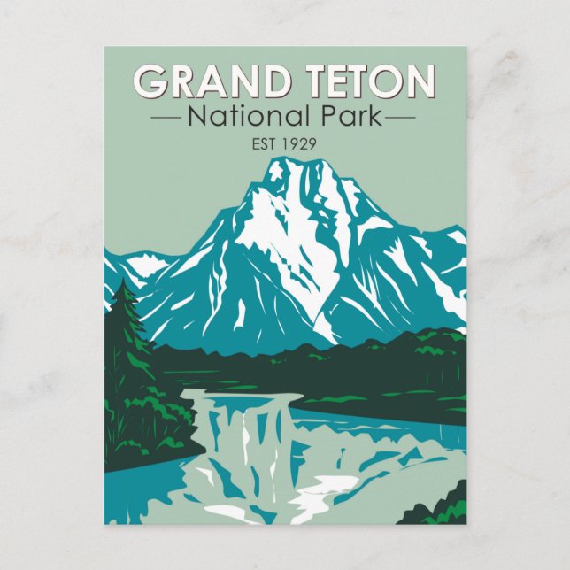 Postal Parque nacional Gran Teton Jackson Hole Valley (Anverso)