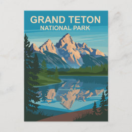 Postal Parque nacional Gran Teton Paisaje Arte de viajes