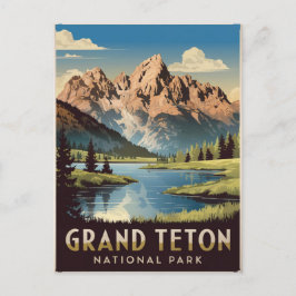 Postal Parque nacional Gran Teton Vintage
