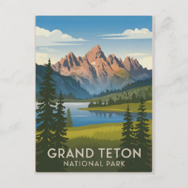 Postal Parque nacional Gran Teton Vintage