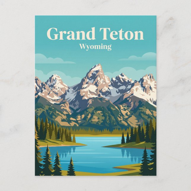 Postal Parque Nacional Grand Teton EE. UU. (Anverso)