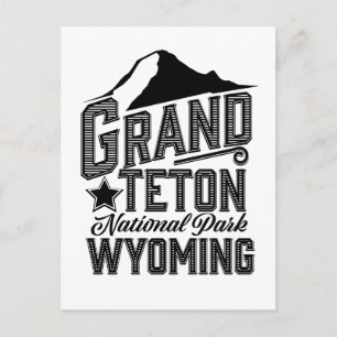 Postal Parque Nacional Grand Teton, Wyoming Póster vintag