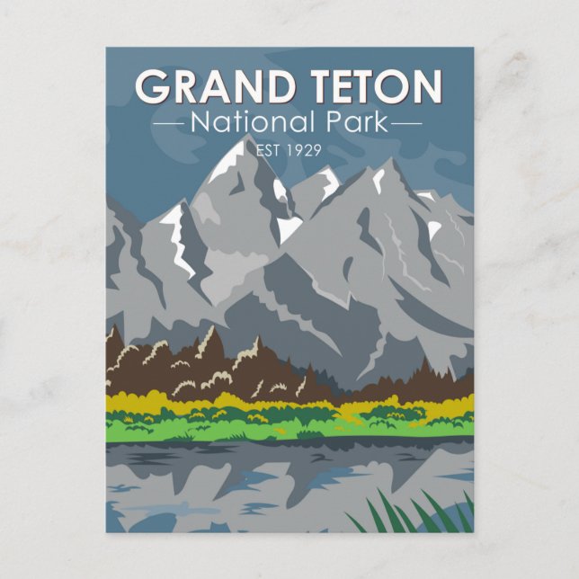 Postal Parque Nacional Grand Teton Wyoming Vintage (Anverso)