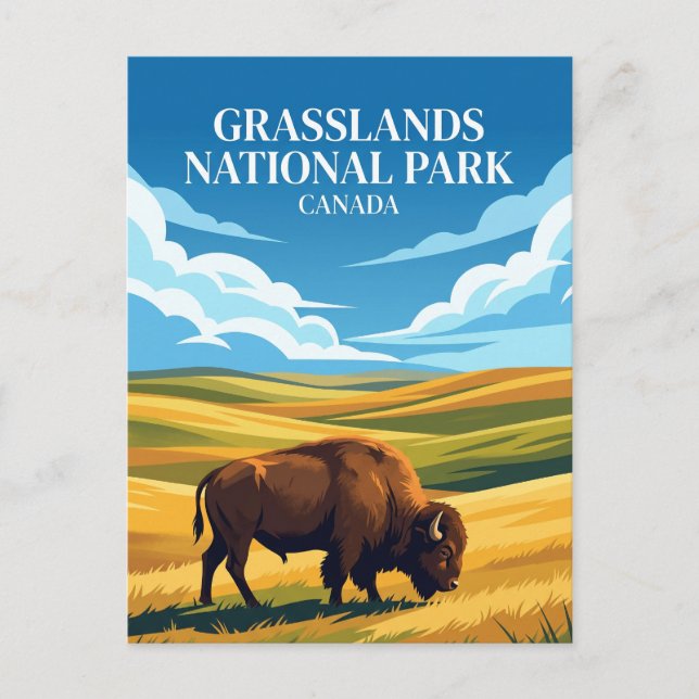 Postal Parque Nacional Grasslands Canadá (Anverso)