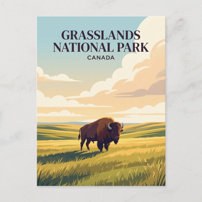 Postal Parque Nacional Grasslands Canadá (Anverso)