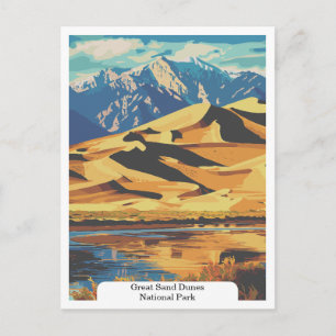 Postal Parque Nacional Great Sand Dunes, Colorado EE. UU.