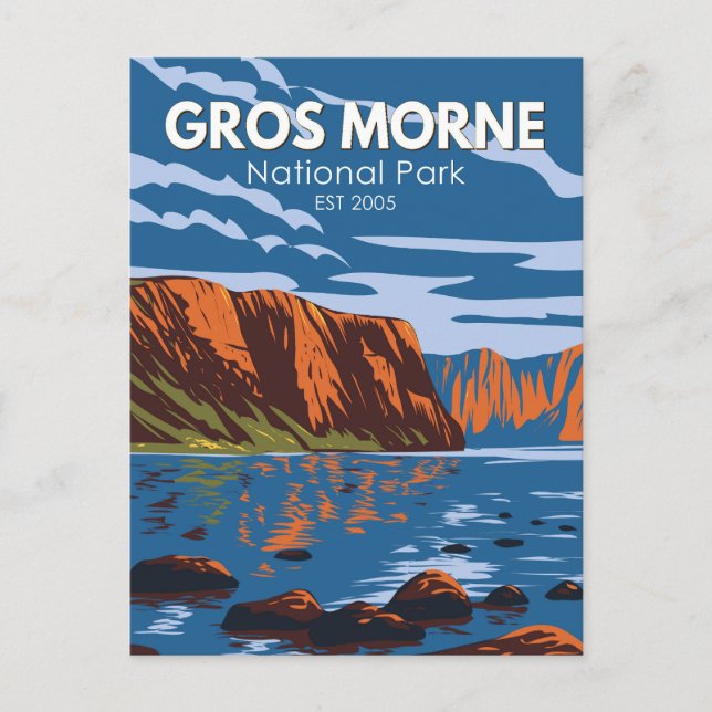 Postal Parque nacional Gros Morne Canadá Viaje Arte Vinta (Anverso)