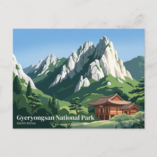 Postal Parque Nacional Gyeryongsan Corea del Sur (Anverso)