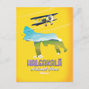 Postal parque nacional Haleakalā, mapa de viaje de Hawaii