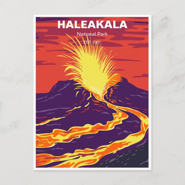 Postal Parque nacional Haleakala Viaje de Maui Hawaii (Anverso)