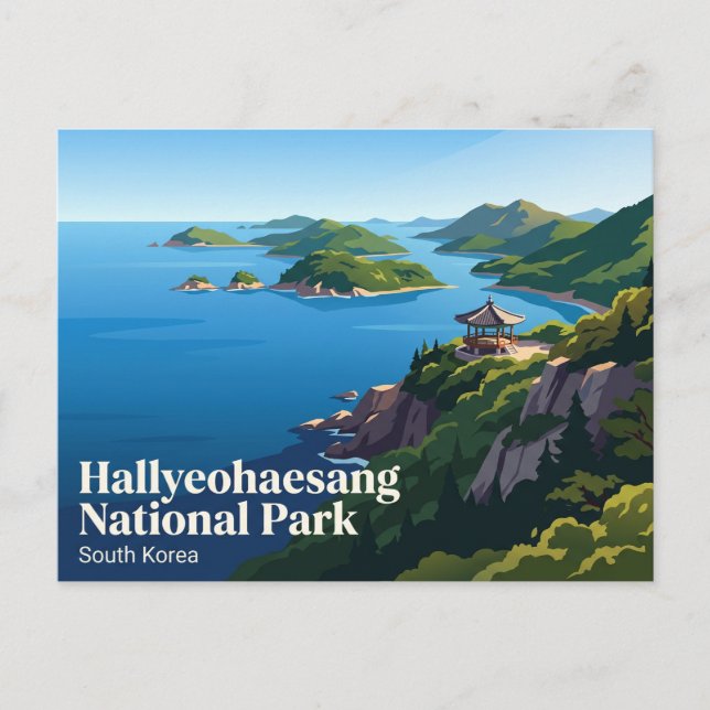 Postal Parque Nacional Hallyeohaesang Corea del Sur (Anverso)