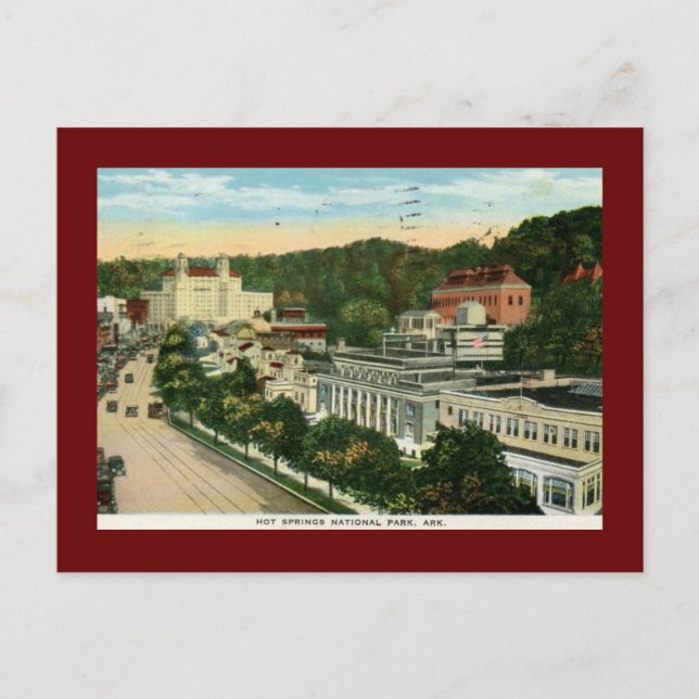 Postal Parque nacional Hot Springs, AR Vintage (Anverso)