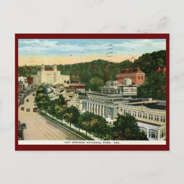 Postal Parque nacional Hot Springs, AR Vintage (Anverso)