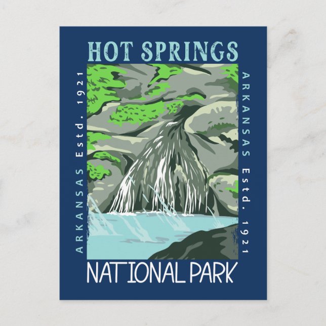 Postal Parque nacional Hot Springs Arkansas con problemas (Anverso)