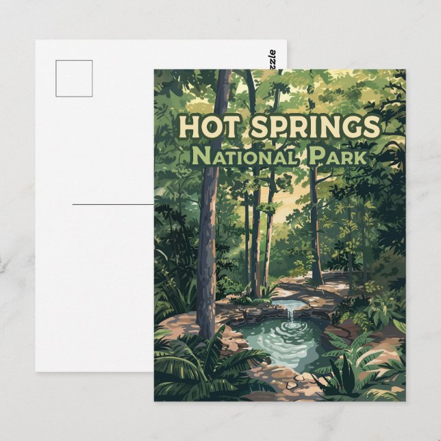 Postal Parque nacional Hot Springs Arkansas Retro (Anverso / Reverso)