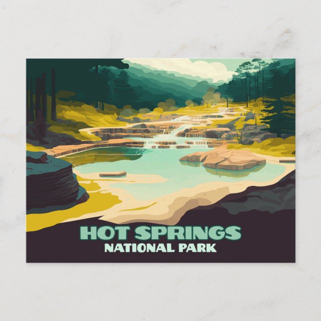 Postal Parque nacional Hot Springs Arkansas Vintage Retro (Anverso)