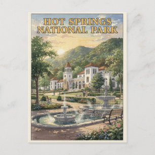 Postal Parque Nacional Hot Springs Fila de Casas de Baños