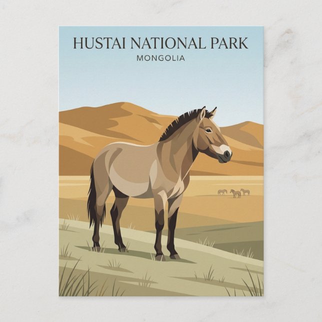 Postal Parque Nacional Hustai Mongolia (Anverso)