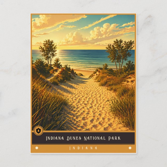 Postal Parque Nacional Indiana Dunes | Indiana Vintage (Anverso)